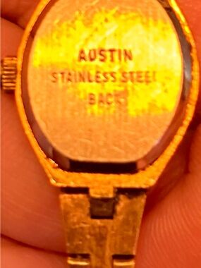 Gold Stainless Steel Back Watch